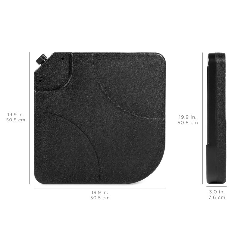 Black Faux Wicker Plastic Cantilever Patio Umbrella Base Set
