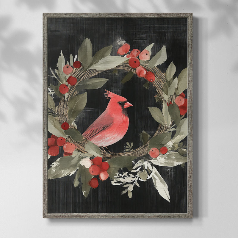 «Christmas Holiday Art XXXI», reproduction encadrée - bois massif, H 15 po x l 12 po