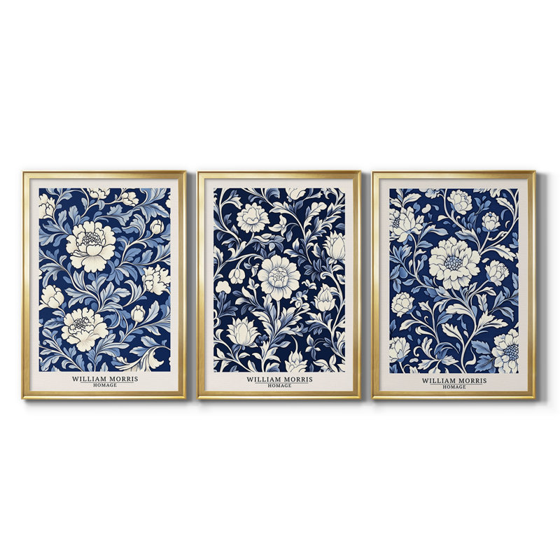 Série sur toile encadrée personnalisée - 3 pièces, H 21 po x l 30 po, Doré