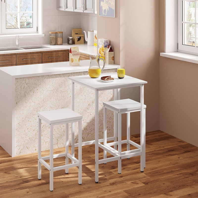 Neverson Metal Base Dining Table, White, White