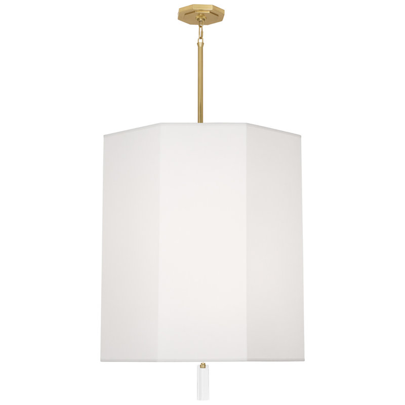 Kate 6 - Light Drum Chandelier, Modern Brass, White