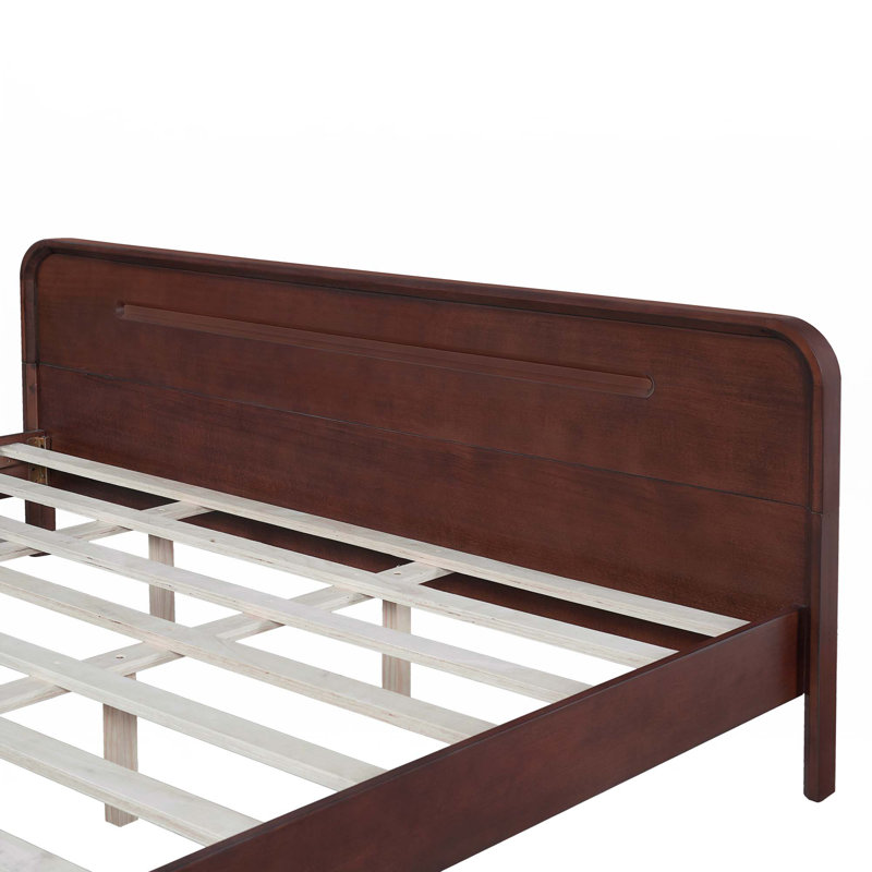 Lit plateforme Wood, Très grand, Noyer foncé