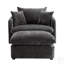 Fauteuil d'appoint pivotant surdimensionné avec repose-pieds, grand siège pour le confort, 3 coussins, tissu chenille pour le salon-130781236