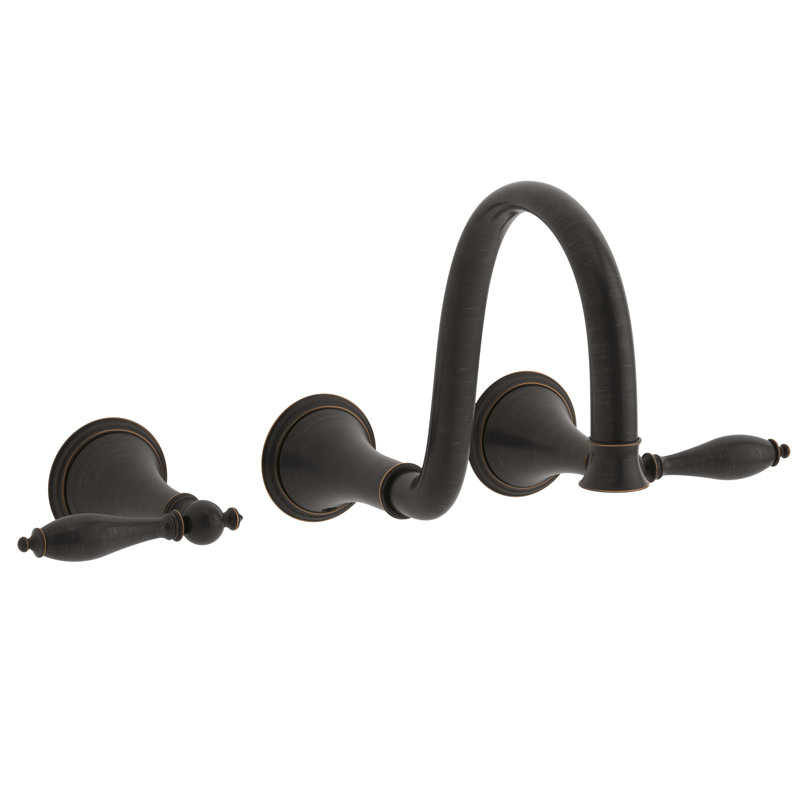 Finial Wall Mounted Bathroom Faucet, Bronze huilé