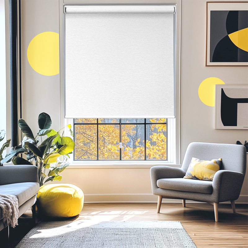 Cordless Light Filtering UV Protection Polyester Roller Shade for Window, Cotton White, 21"W x 72"L