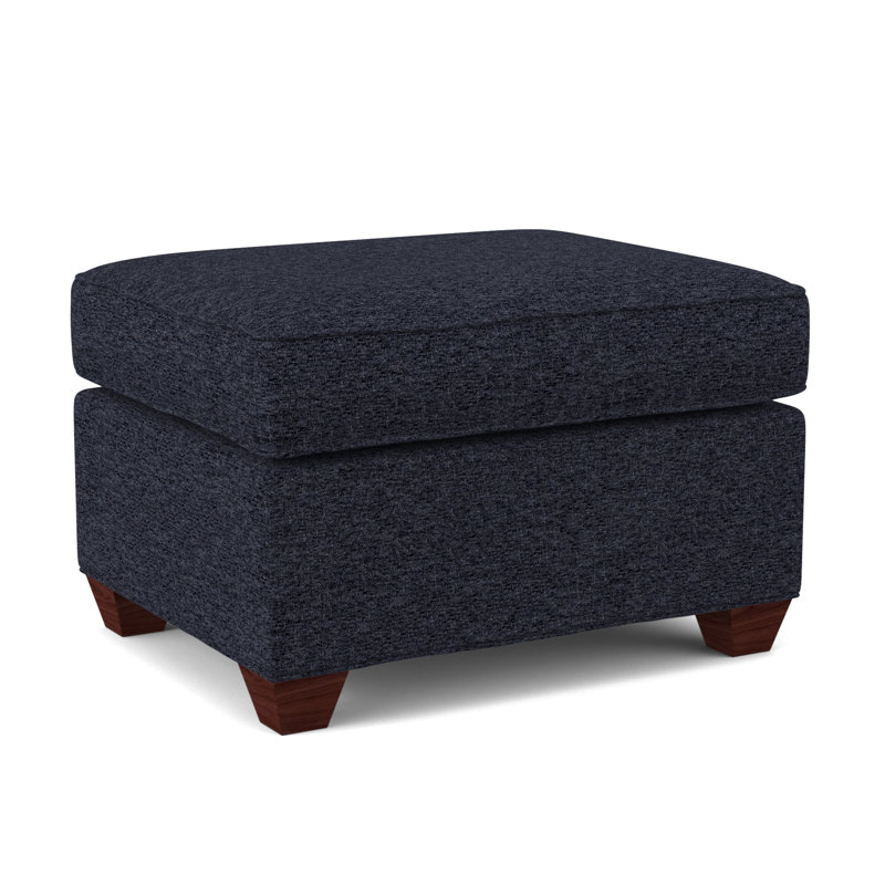 Avery 27" Wide Rectangle Standard Ottoman, Empire Mahogany, Fluff Wall Street