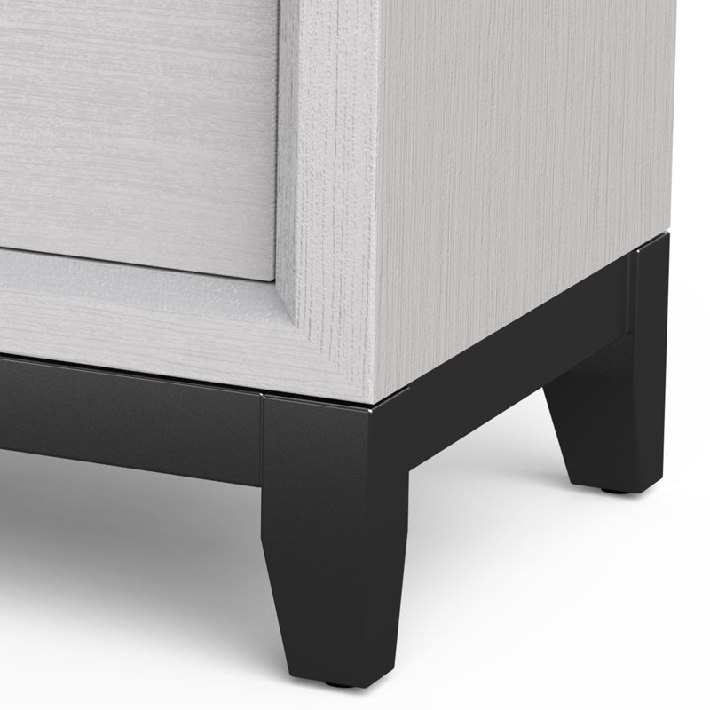 Modern 23" 2-Drawer Solid Wood Nightstand, White
