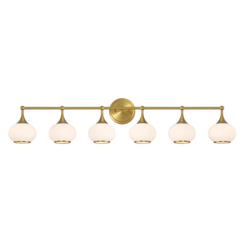 6 - Light Dimmable Vanity Light, Brass