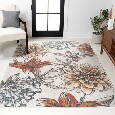 Tapis orange / bleu / crème Jasire