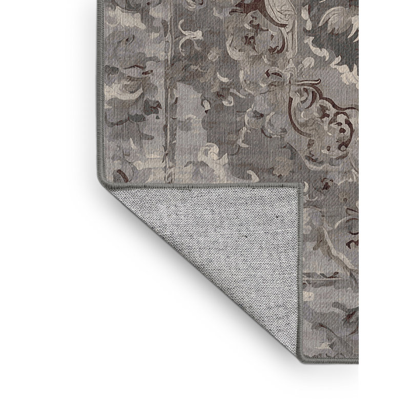 Machine Washable Gray Area Rug, Rectangle 7' x 10'