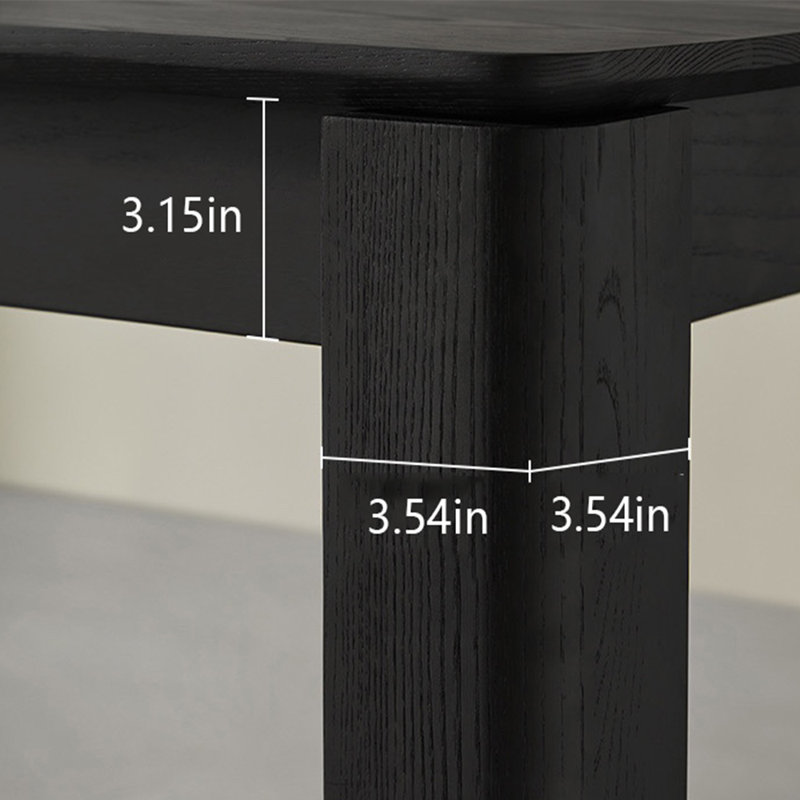 Minimalist solid wood rectangular dining table, 29.52"H x 86.61"L x 35.43"W