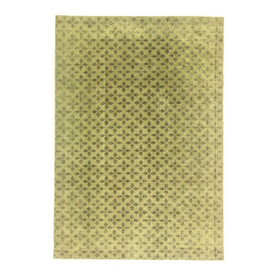 Handmade Cotton and Wool Abstract Area Rug
