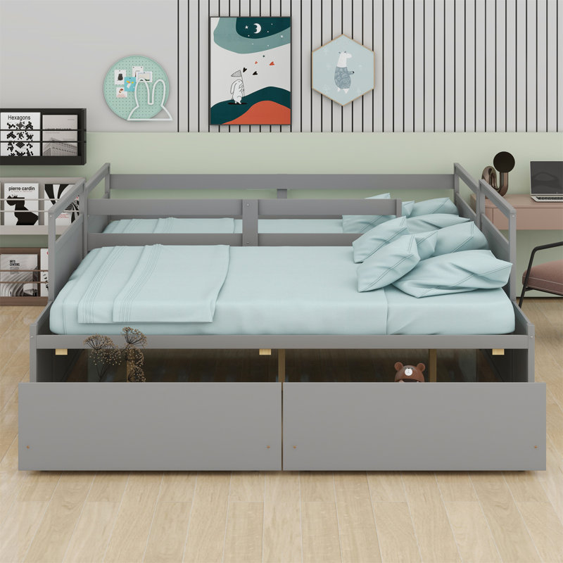 Bunk Bed With Drawers, Gray