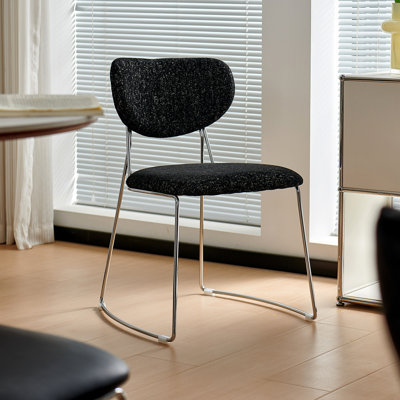 Black Solid back side Chair(Set of 2)