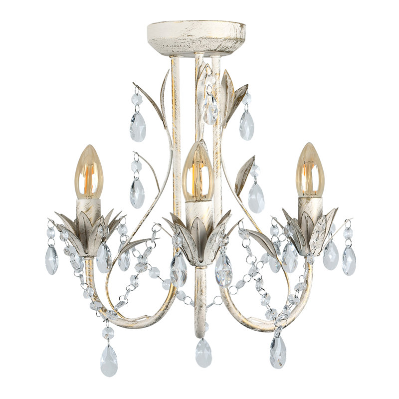 Blum Semi Flush Mount, Distressed Cream, No