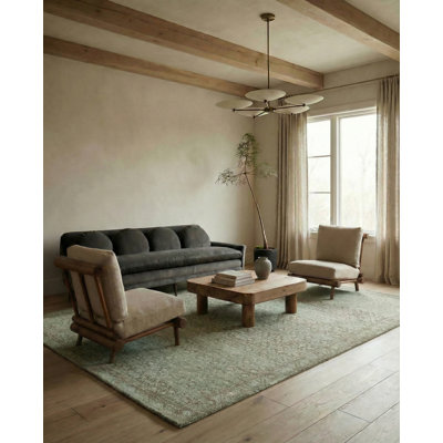 Tapis oriental vert nacré tufté (183 x 274 cm)