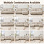 Canapé modulaire en chenille 3 pièces Light Coffee-1117917641