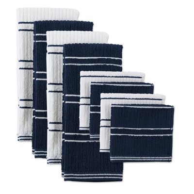 Stripe Waffle Kitchen Towel Linen Set