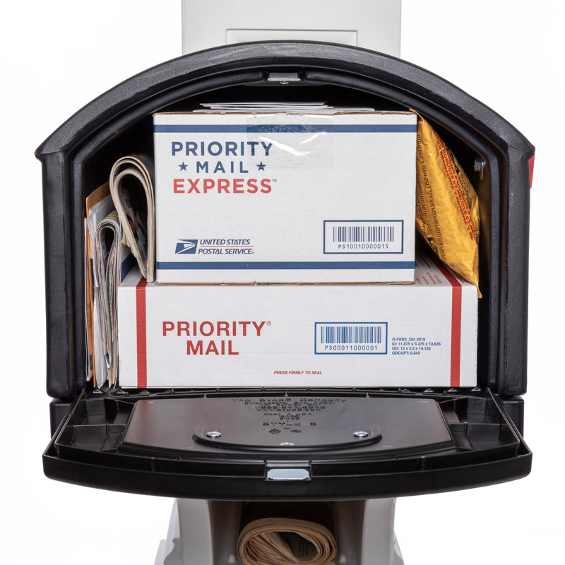 Onyx Black Extra Large Plastic Post-Mount Mailbox