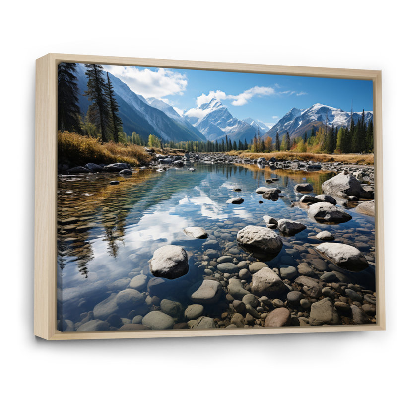 Canada Majestic Rockies II - impression, Cadre naturel flottant, H 16 po x l 32 po x P 1 po