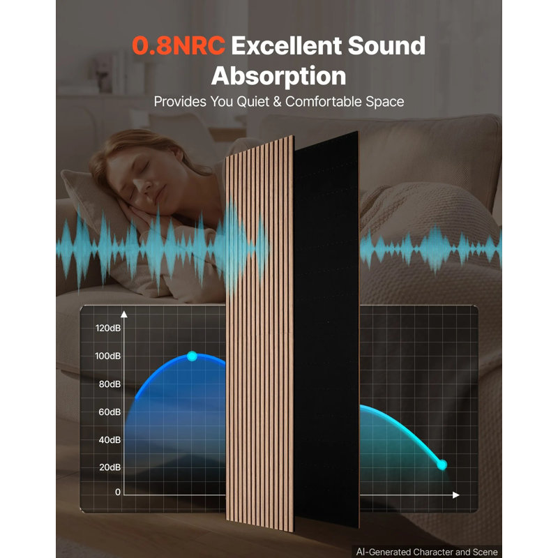 Excellente performance acoustique: Conçus pour une réduction exceptionnelle du bruit, ces panneaux muraux en bois acoustique obtiennent une note NRC de 0,8, ce qui les rend idéaux pour les maisons, les bureaux, les studios et autres espaces intérieurs. Fabrication à lattes de qualité supérieure: fabriquée à partir de