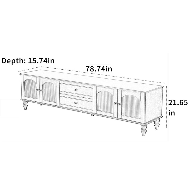 Meuble télé moderne brun, 78.74"