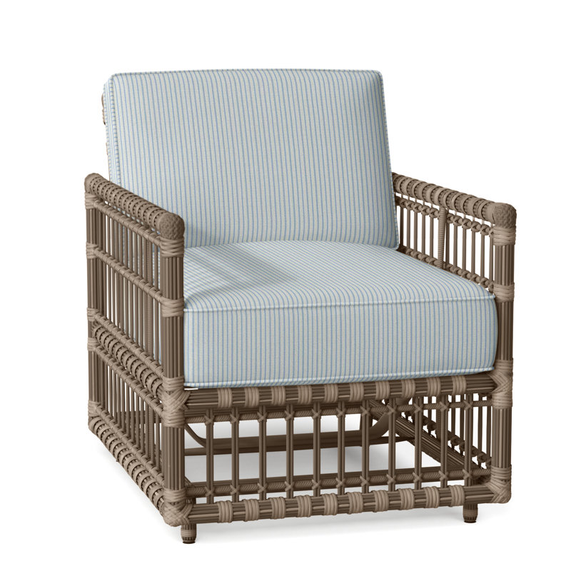 Newport Patio Chair with Cushions, Welt, Newport #66 Burlap, Dove Sunbrella® Linen