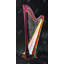 Colorful realistic harp - 24"x48" Framed canvas