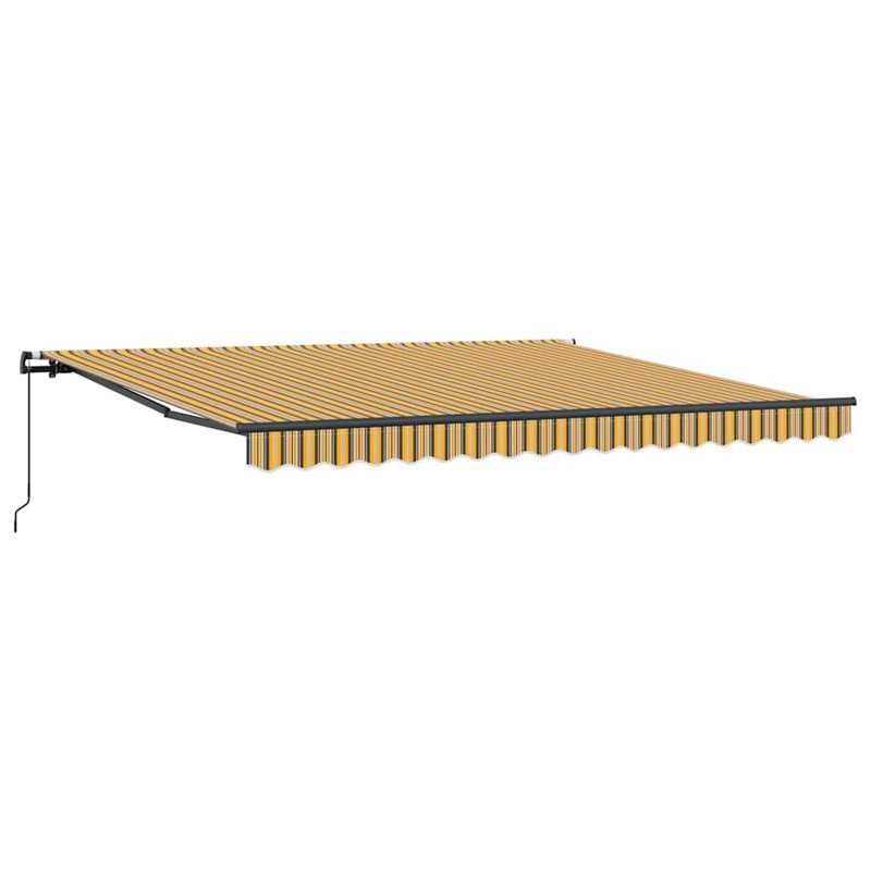 Retractable Awning, 400 cm W x 350 cm D, Yellow/Brown/Anthracite