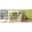 Lit mezzanine simple en métal avec escalier, bureau et rangement intégrés blancs