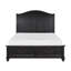Grand lit plateforme gris anthracite pour chambre à coucher avec tablette de rangement