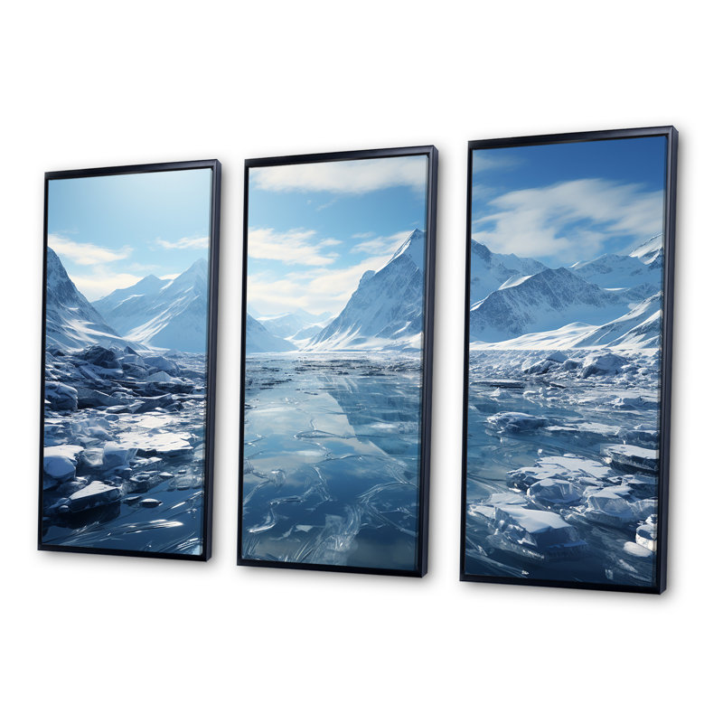 «Glacial Scenery In Canada - Glacier», ensemble de reproduction d'art mural, Cadre flottant noir, H 40 po x l 60 po x P 1 po