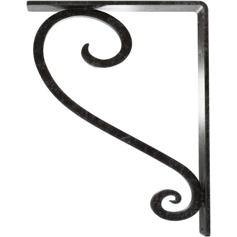 Support en fer forgé Edwards, Argent antique, H 10 po x l 2 po x P 7,5 po