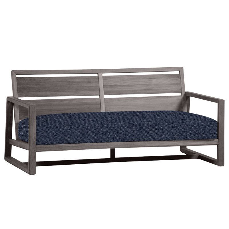 Avondale Teak Loveseat - Oyster, Oyster Teak, No Welt, Rollo Cream