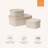 Fluted Cardboard Storage Baskets With Leather-Like Lids, Sturdy Stackable Paper Boxes Decorative Tray,Set Of 3 Ivory