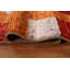 Tapis rouge / orange en laine noué à la main de conception unique 8 pi 3 po x 10 pi 4 po New Age