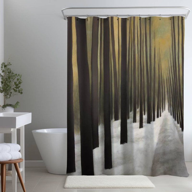 Shower Curtain LA160 – Polyester Shower Curtain, Dye Sublimation Print, 71" W × 74" L