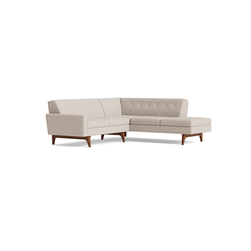 Tyler Sectional With Bumper (95" X 95"), Performance Weave - Natural, Right Hand Facing
