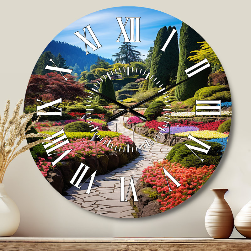 Horloge murale Canada Butchart Gardens I - Floral, Médium