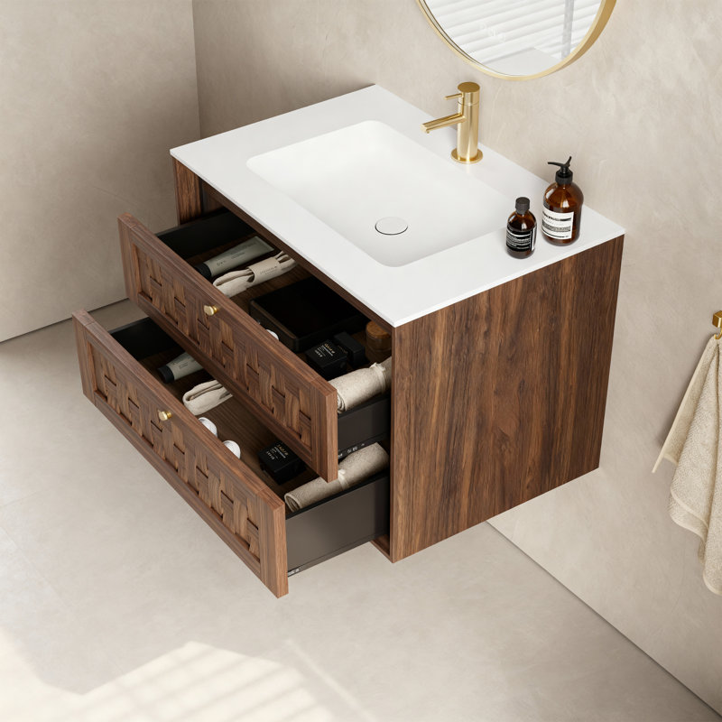Meuble-lavabo mural 2 tiroirs l 30 po x P 19 po Kewstoke, 29"