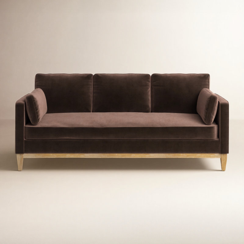 Pera 84'' Velvet Sofa, Deep Brown Velvet