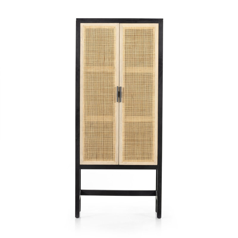 Armoire Boudreau, Noir délavé / mangue naturelle