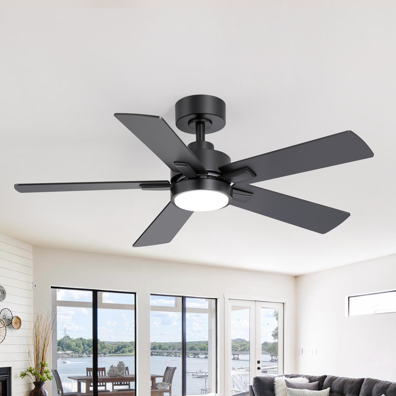 Ventilateur de plafond moderne de 107 cm (42 po) avec lumière et télécommande, moteur CC réversible silencieux, ventilateur de plafond à DEL 3CCT avec 6 vitesses et minuterie