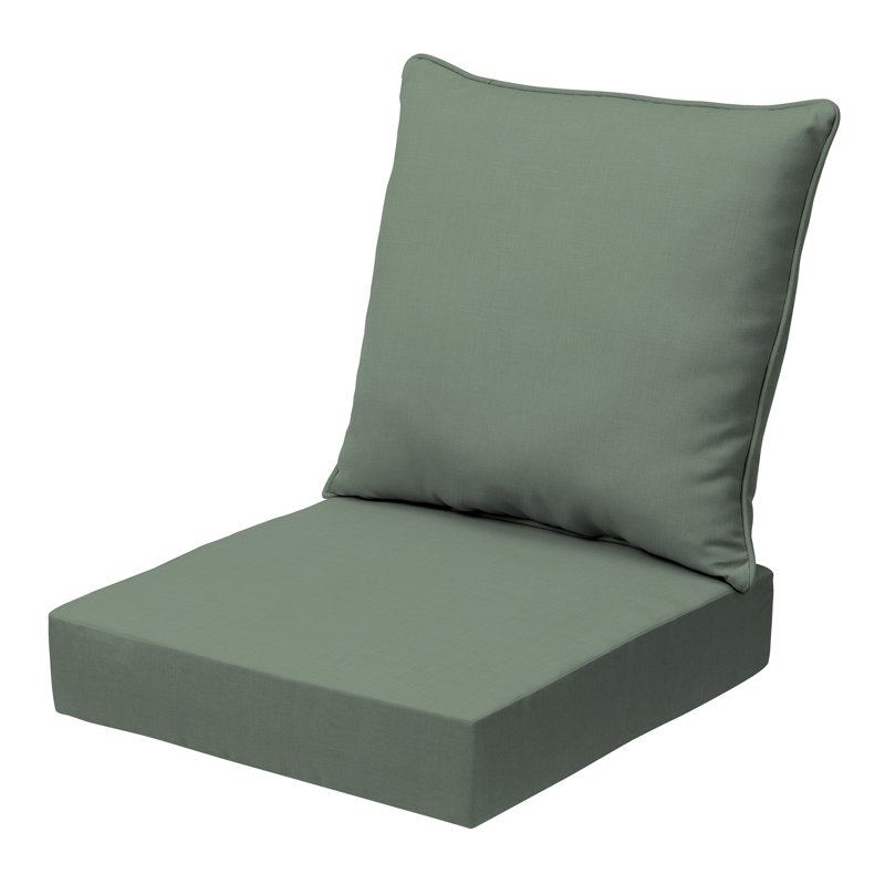 ARDEN EarthFIBER 2 - Piece Outdoor Seat/Back Cushion, Green Polyester/Polyester Blend