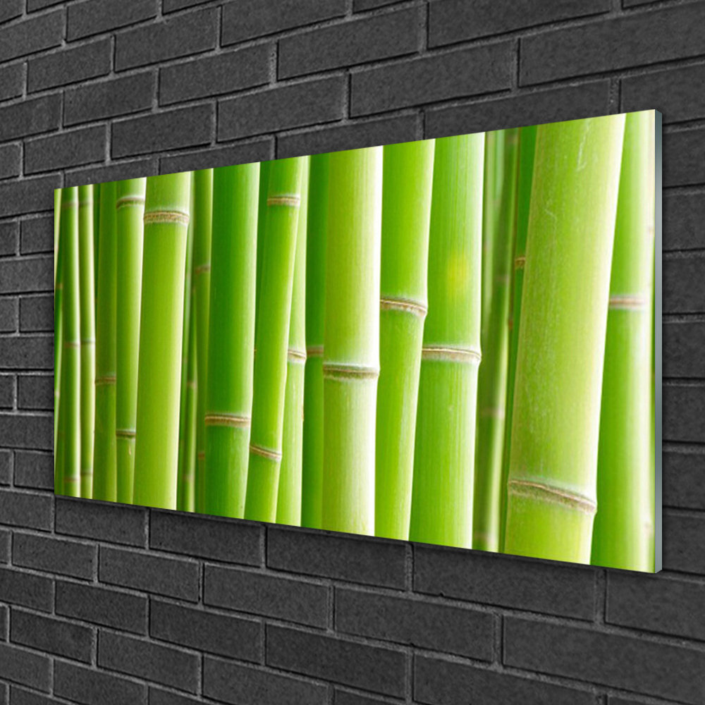 Glasbild Bamboo Stalks Floral