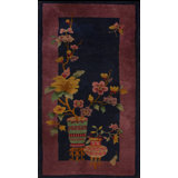 Hand Knotted Pile Antique Rectangle 1920s Blue Wool Rug