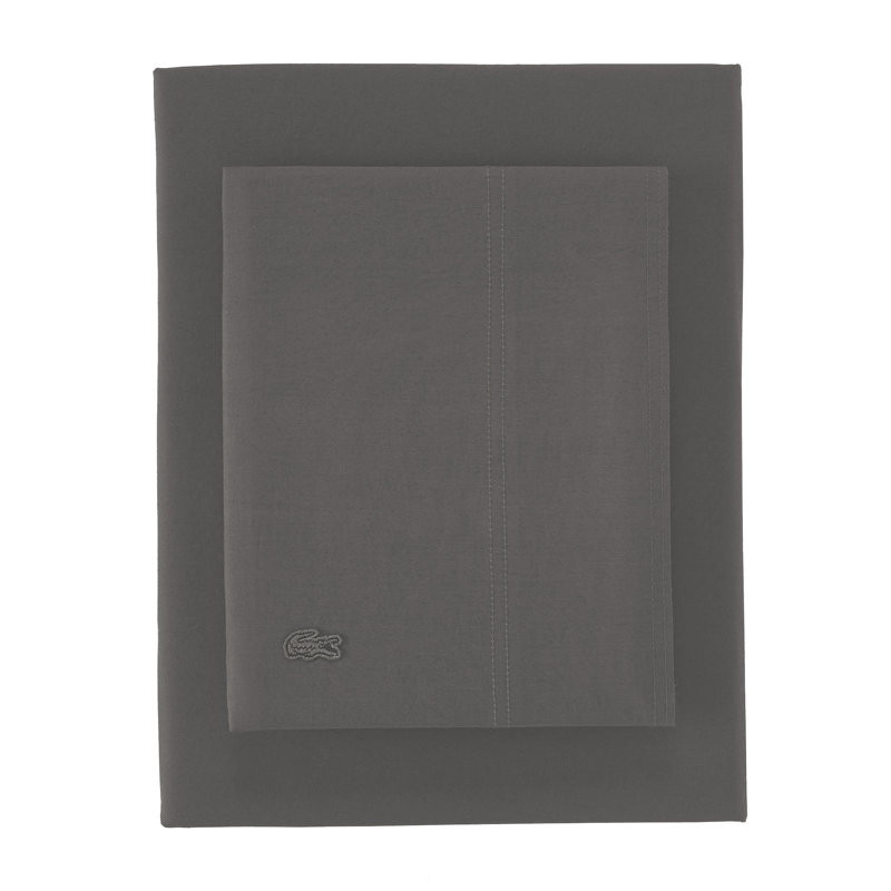Dark Gray Twin XL Cotton Percale Sheet Set