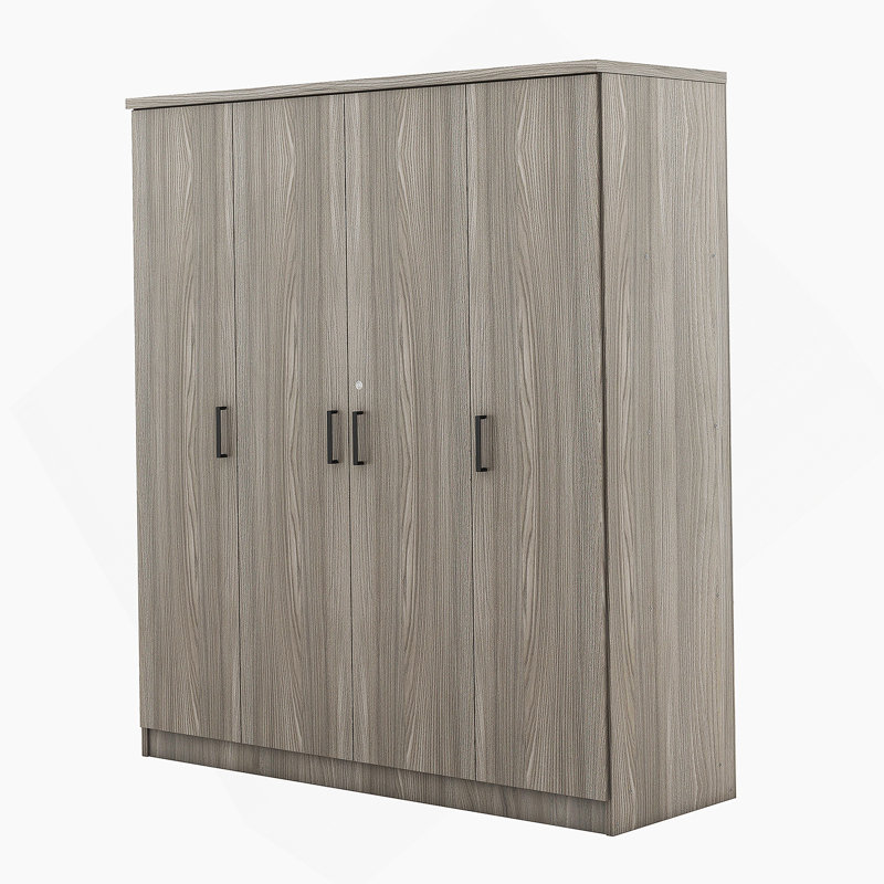 Jakayla 4-Door Wardrobe With 1 Drawer, Grey