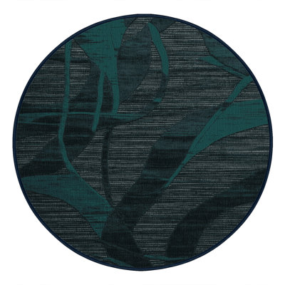 Tapis bleu abstrait lavable à la machine
