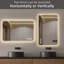 Miroir de salle de bain avec lumières à DEL avant et rétro-éclairé, anti-buée, pour miroirs de salle de bain à fixation murale, 3 couleurs et 5 niveaux de luminosité, horizontal / vertical-1175495557